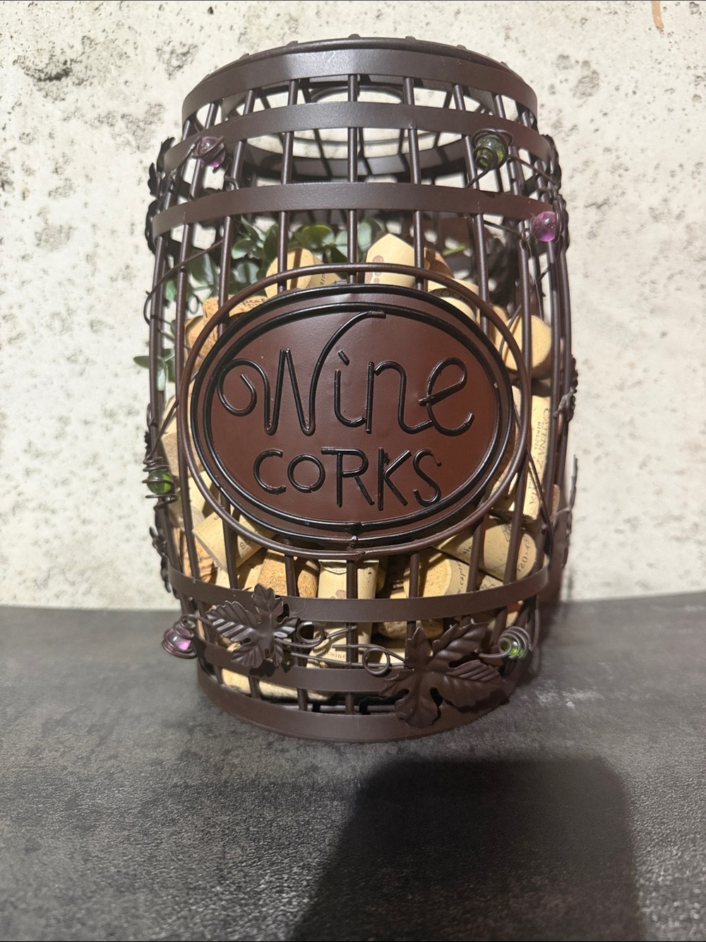 Wine Cork Holder Decorative Cage - Brown